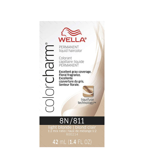 Wella ColorCharm Permanent Liquid Hair Color 8N/Light Blonde, 42mL