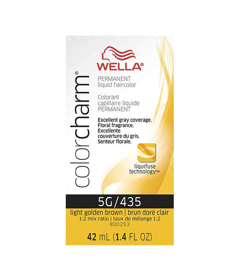 Wella ColorCharm Permanent Liquid Hair Color 5G/Light Golden Brown, 42mL