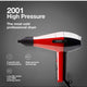 Elchim Classic 2001 High Pressure Hair Dryer, Red & Black