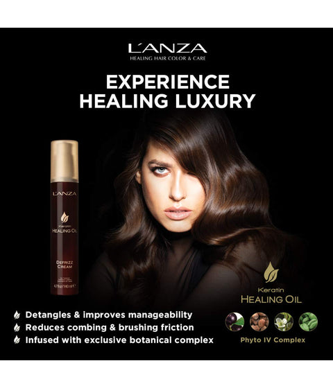 L'ANZA Keratin Healing Oil Defrizz Cream, 140mL