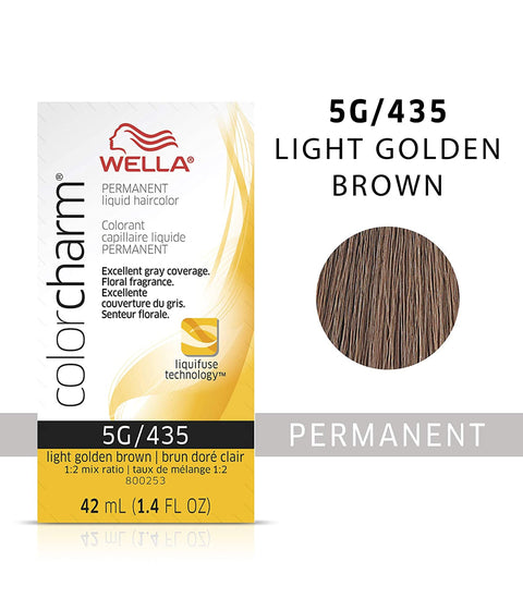 Wella ColorCharm Permanent Liquid Hair Color 5G/Light Golden Brown, 42mL