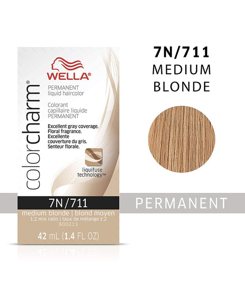 Wella ColorCharm Permanent Liquid Hair Color 7N/Medium Blonde, 42mL