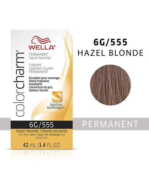 Wella ColorCharm Permanent Liquid Hair Color 6G/Hazel Blonde, 42mL