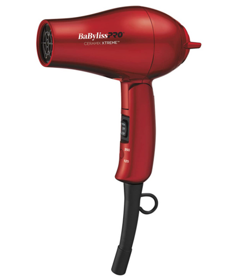 DannyCo BaBylissPRO Ceramix Xtreme Ceramic Travel Hair Dryer, Red