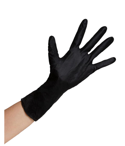 Framar Colour Me Fab Reusable Black Latex Gloves Medium 10/Box