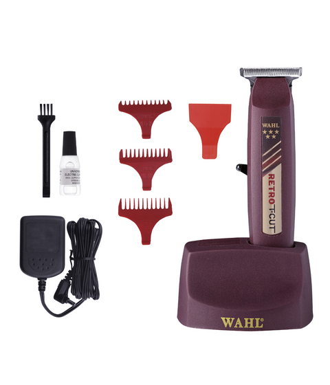 wahl pro 5 star retro t cut, 3 guides, oil, brush, charger, guard