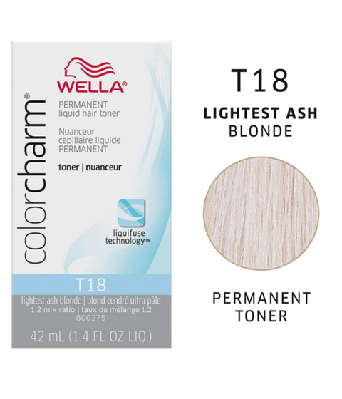 Wella ColorCharm Permanent Liquid Hair Toner T18, 42mL