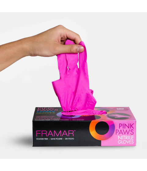 Framar Pink Paws Nitrile Gloves Small 100/Box