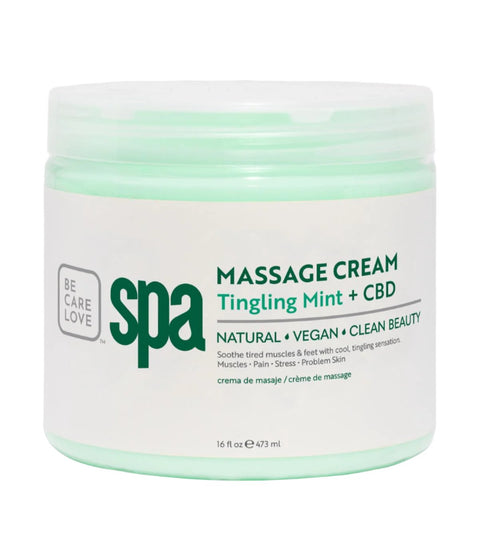 DA BCL Spa Massage Cream Tingling Mint + CBD (16oz)