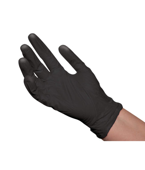 DannyCo BaBylissPRO Reusable Black Satin Latex Gloves Medium 10 per box