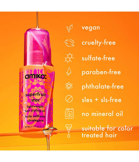 Amika Superfruit Star Lightweight Styling Oil 50ml