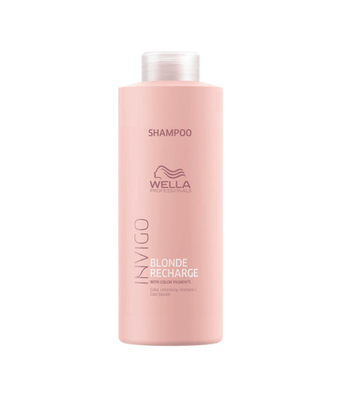 Wella INVIGO Blonde Recharge Color Refreshing Shampoo for Cool Blondes, 1L