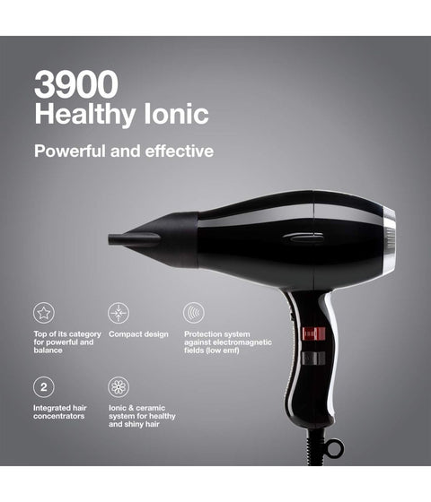 Elchim 3900 Healthy Ionic Hair Dryer, Black & Silver