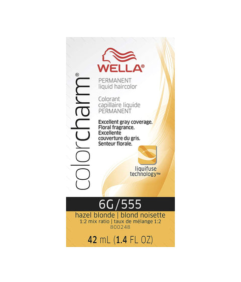 Wella ColorCharm Permanent Liquid Hair Color 6G/Hazel Blonde, 42mL