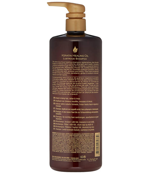 L'ANZA Keratin Healing Oil Lustrous Shampoo, 950mL