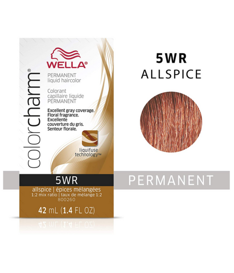 Wella ColorCharm Permanent Liquid Hair Color 5WR/Allspice, 42mL