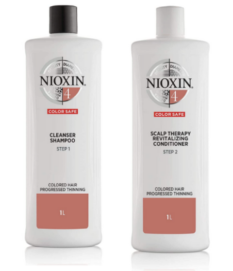 Nioxin System 4 Cleanser Shampoo & Scalp Therapy Conditioner Duo, 1L