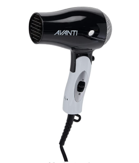 Avanti Mini Folding Travel Hair Dryer, 1600W